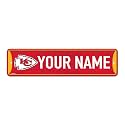Rico Industries NFL Football Kansas City Chiefs Primary Personalized Metal Street Sign 4" x 15" Home Décor - Bedroom - Office - Man Cave