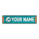 Rico Industries NFL Football Miami Dolphins Primary Personalized Metal Street Sign 4" x 15" Home Décor - Bedroom - Office - Man Cave