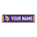 Rico Industries NFL Football Minnesota Vikings Primary Personalized Metal Street Sign 4" x 15" Home Décor - Bedroom - Office - Man Cave