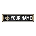 Rico Industries NFL Football New Orleans Saints Primary Personalized Metal Street Sign 4" x 15" Home Décor - Bedroom - Office - Man Cave
