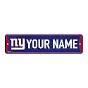 Rico Industries NFL Football New York Giants Primary Personalized Metal Street Sign 4" x 15" Home Décor - Bedroom - Office - Man Cave