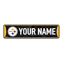 Rico Industries NFL Football Pittsburgh Steelers Primary Personalized Metal Street Sign 4" x 15" Home Décor - Bedroom - Office - Man Cave