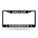 Rico Industries NFL Football Primary Black Chrome Frame with Plastic Inserts 12" x 6" Car/Truck Auto Accessory