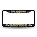 Rico Industries NFL Football Primary Black Chrome Frame with Plastic Inserts 12" x 6" Car/Truck Auto Accessory
