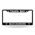 Rico Industries NFL Football Primary Black Chrome Frame with Plastic Inserts 12" x 6" Car/Truck Auto Accessory