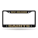 Rico Industries NFL Football Primary Black Chrome Frame with Plastic Inserts 12" x 6" Car/Truck Auto Accessory