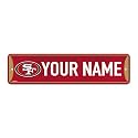 Rico Industries NFL Football San Francisco 49ers Primary Personalized Metal Street Sign 4" x 15" Home Décor - Bedroom - Office - Man Cave