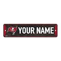 Rico Industries NFL Football Tampa Bay Buccaneers Primary Personalized Metal Street Sign 4" x 15" Home Décor - Bedroom - Office - Man Cave