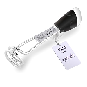 rico irpro 1000 watts shockproof japanese technology electric water heater immersion rod with waterproof protectioninstant heating with bucket holder  isi certified 2 y replacement warranty metal