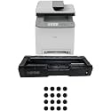 RICOH C125 MF Compact Color Duplex Laser All-in-One Multi-Function Printer 26PPM Secure Wireless Genuine Black Toner Cartridge Bundle
