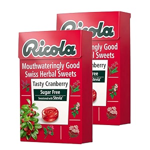 ricola tasty cranberry swiss herb lozenges sugar free candy 159 oz 45 g 2 pack