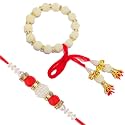 Riddhika Ventures Set of Multi Colour Family Rakhi for Bhaiya Bhabhi with Roli Chawal and Greeting Card (K17S1)
