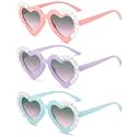 Ridering 3Pcs Toddle Kids Heart sunglasses,Girl Cute Flower Sunglasses UV400 Protection Fit For Toddler Age 2-4 Sunglasses