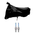 Riderscart 100% Water Proof Scooty Cover for Yamaha Ray Z Two Wheeler Cover with Universal Tyre Light Blue Fancy Light Tail Light Plastic with Warranty (Black)