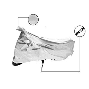 riderscart 100 waterproof dustproof amp uv protection bike cover combo with motion censoring blue tyre light and storage bag body covers for yamaha ray z - silver