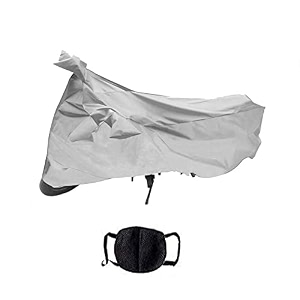 riderscart 100 waterproof dustproof amp uv protection bike cover combo with pollution mask and storage bag body covers for suzuki burgman - silver