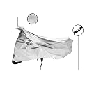 Riderscart 100% Waterproof, Dustproof & UV Protection Bike Cover Combo with Motion Censoring Blue Tyre Light and Storage Bag Body Covers for Yamaha Ray Z - Silver
