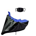 Riderscart 100% Waterproof, Dustproof & UV Protection Bike Cover Combo with Microfiber Glove and Storage Bag Body Covers for Honda Dream Neo - Black & Blue