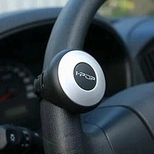 riderscart i-pop mini car steering knob wheel spinner knob 360 rotation booster for mahindra logan eva black
