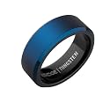 The Ridge Tungsten Rings For Men - Mens Wedding Band - Strong, Durable, and Scratch-Resistant Beveled Ring With Silicone Band