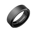 The Ridge Tungsten Rings For Men - Mens Wedding Band - Strong, Durable, and Scratch-Resistant Beveled Ring With Silicone Band