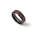 The Ridge Tungsten Rings For Men - Mens Wedding Band - Strong, Durable, and Scratch-Resistant Beveled Ring With Silicone Band
