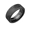 The Ridge Tungsten Rings For Men - Mens Wedding Band - Strong, Durable, and Scratch-Resistant Beveled Ring With Silicone Band