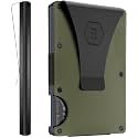 The Ridge Wallet for Men - Slim Minimalist Compact Wallet and Card Holder, RFID Protected Front Pocket Wallets for Men with Integrated Money Clip (Matte Olive Titanium)