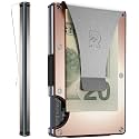 The Ridge Wallet for Men - Slim Minimalist Compact Wallet and Card Holder, RFID Protected Front Pocket Wallets for Men with Integrated Money Clip (Rose Gold)