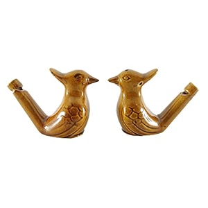 handmade ceramic animal figure water whistle toy - 2 piece ceramic bird whistle educational toy  musical instrumental toy  bird whistle