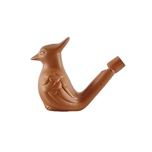 terracotta bird water whistle  handmade animal figurine water whistle musical toy fill the water and blow the bird for different sounds - clay bird water whistle