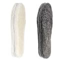 riemot 2 Pairs Genuine Sheepskin Insoles,Thick Fleece,Beige Grey,EU36/US5W