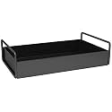 Bathroom Vanity Tray, Kitchen/Bathroom Countertop Storage Shelf Organizer,Coffee Table Decorative Tray Cosmetic Organizer Display Holder, Black