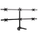Rife Six Hex LCD Monitor Stand Freestanding Desk Mount with Optional Bolt-Through Mount, Heavy Duty &amp; Fully Adjustable 6 Screens up to 27 inches (FREESTANDING)