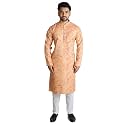 RIGAL Men's Magic Print Coffee Kurta Pyjama (36, Coffee)