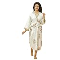 Hand Block Print Premium Cotton Waffle Fabric White Bathrobe (White::Yellow)