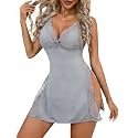 Rigeri Baby Doll Lingerie Sexy Nightgowns for Women Lace Chemise XS-4XL
