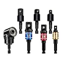 Right Angle Drill Adapter Set 7 Pcs, 1/4 3/8 1/2 Impact