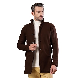 rigo cotton polar fleece solid overcoat for men  regular fit lapel collar long jacket overcoat  winter wear men39s long overcoat