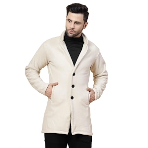 rigo cotton polar fleece solid overcoat for men  regular fit lapel collar long jacket overcoat  winter wear men39s long overcoat