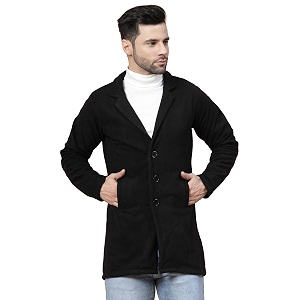 rigo cotton polar fleece solid overcoat for men  regular fit lapel collar long jacket overcoat  winter wear men39s long overcoat
