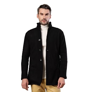 rigo cotton polar fleece solid overcoat for men  regular fit lapel collar long jacket overcoat  winter wear men39s long overcoat