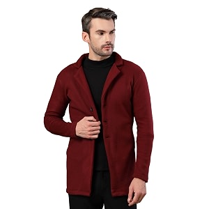 rigo cotton polar fleece solid overcoat for men  regular fit lapel collar long jacket overcoat  winter wear men39s long overcoat