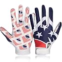 RIGWARL Football Gloves Adult Men, Youth Kids Football Gloves with Super Sticky Grip, Receiver Glove Best Gift for Adult Youth Kids Boys 8-12