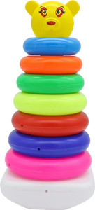 rihishtoys stacking toys teddy ring toddler toys and coloring ring for kids multicolor