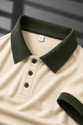 Rikaro Self Design Men Polo Neck Beige
