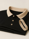 Rikaro Solid Men Polo Neck Black T-Shirt
