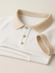 Rikaro Solid Men Polo Neck White T-Shirt
