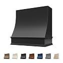 Black Wood Range Hood Cover, Sloped Front, 31.5"W x 30"H