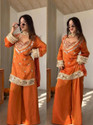 RILLOURA Women Kurti Palazzo Dupatta Set